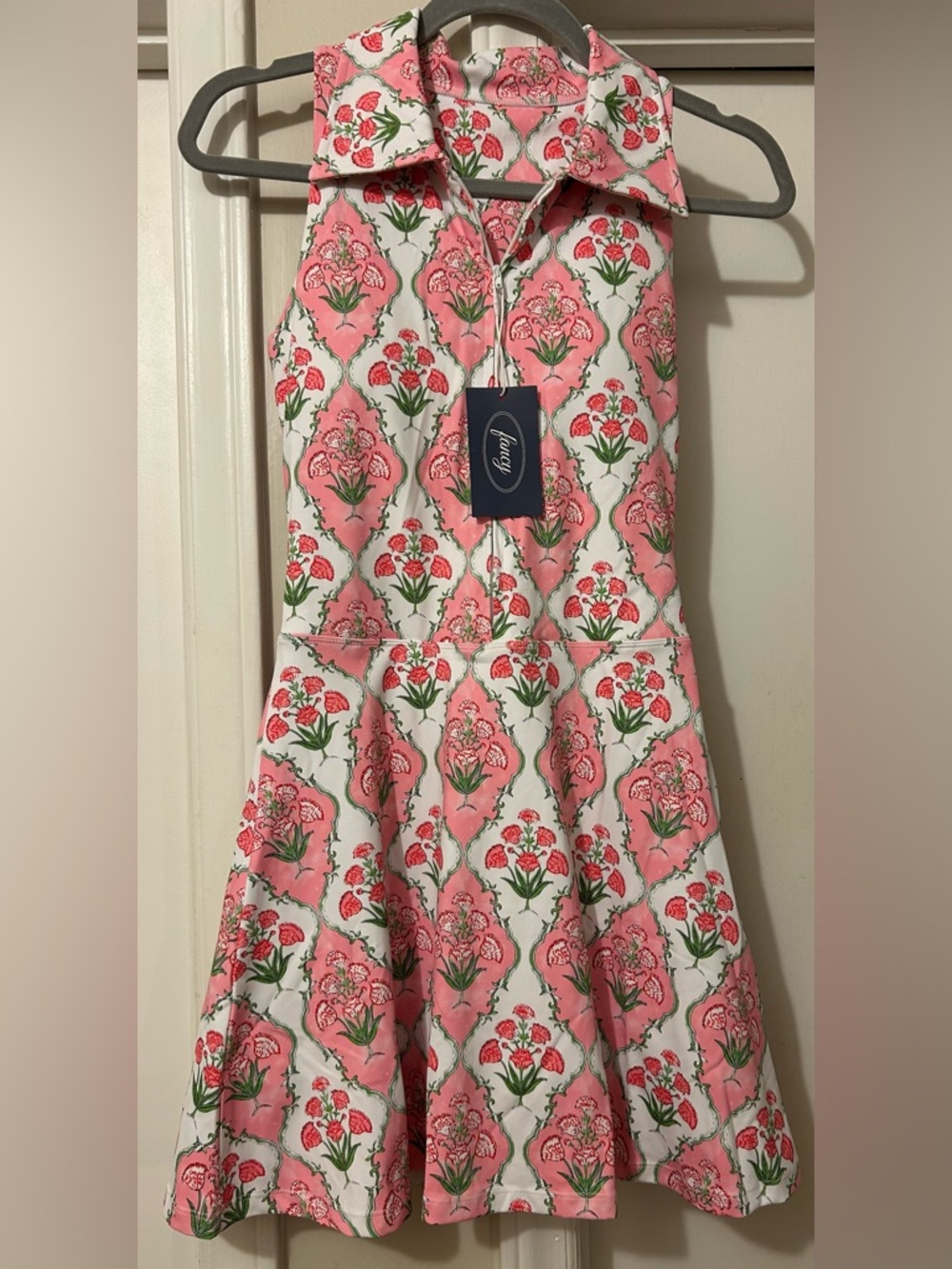 Floral Pink Sleeveless Collared Skort 🌸Quality brand🌸